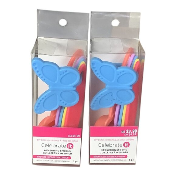 Celebrate It Measuring Spoon Sets 5 Pc Bakeware Utensils (2 Packs) Butterfly - Picture 6 of 7